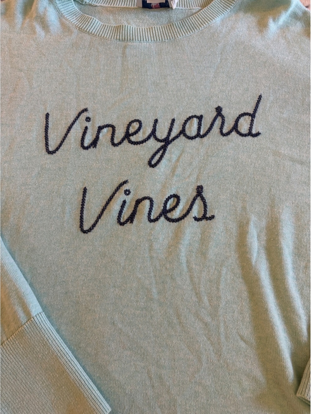 Vineyard Vines Light Green Cotton Acrylic Blend Sweater XL - Picture 2 of 3